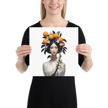 Beauty Lady with Orange Fruits Poster Print Art