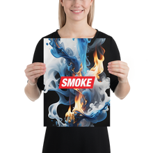 Blue Smoke Fire Poster Print Art