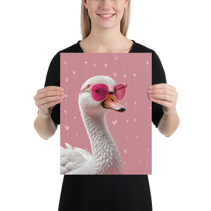 Cute Pink Swan Poster Print Art