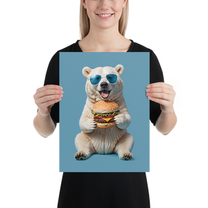 Polar Bear and Burger Poster Print Art