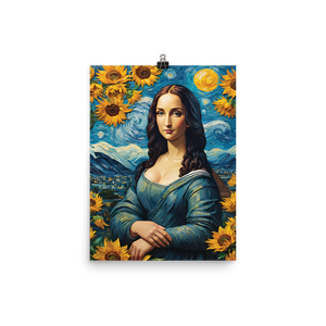 Monalisa Painting in Van Gogh Style Poster Print Art