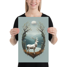 Deer By The Lake Poster Print Art