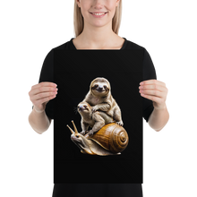 Sloth Riding A Snail Poster Print Art