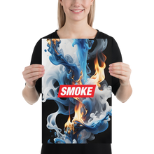 Blue Smoke Fire Poster Print Art