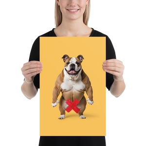 Bulldog X-Tape Yellow Poster Print Art