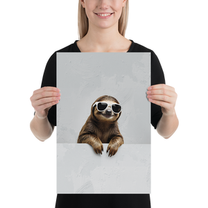 Cool Smiling Sloth Poster Print Art