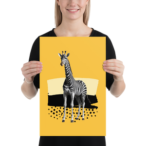 Giraffe Zebra Skin Poster Print Art