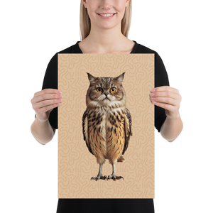 Cat Owl Poster Print Art