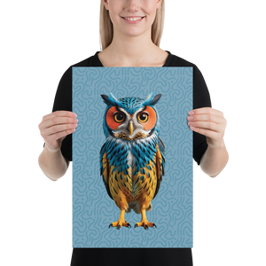 Blue Owl Poster Print Art