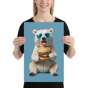 Polar Bear and Burger Poster Print Art