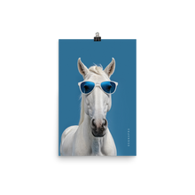 Cool Blue Horse Poster Print Art