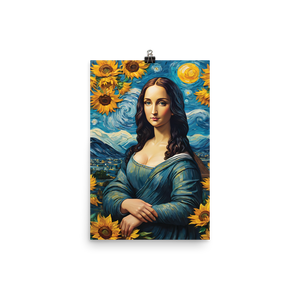 Monalisa Painting in Van Gogh Style Poster Print Art