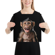 Happy Monkey Black Poster Print Art