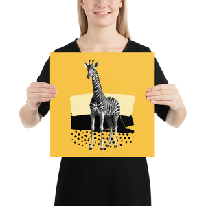 Giraffe Zebra Skin Poster Print Art