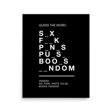 Guess The Word (Funny)) Square Poster Print Art