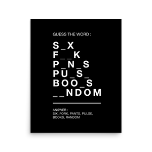 Guess The Word (Funny)) Square Poster Print Art