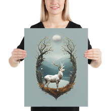 Deer By The Lake Poster Print Art