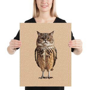 Cat Owl Poster Print Art