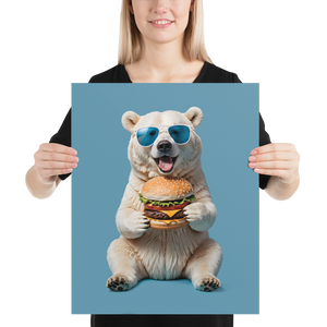 Polar Bear and Burger Poster Print Art