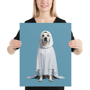 Dog in Ghost Costume Poster Print Art