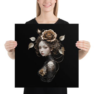 Lady Rose Copper Wire Art Poster Print Art