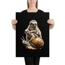 Sloth Riding A Snail Poster Print Art