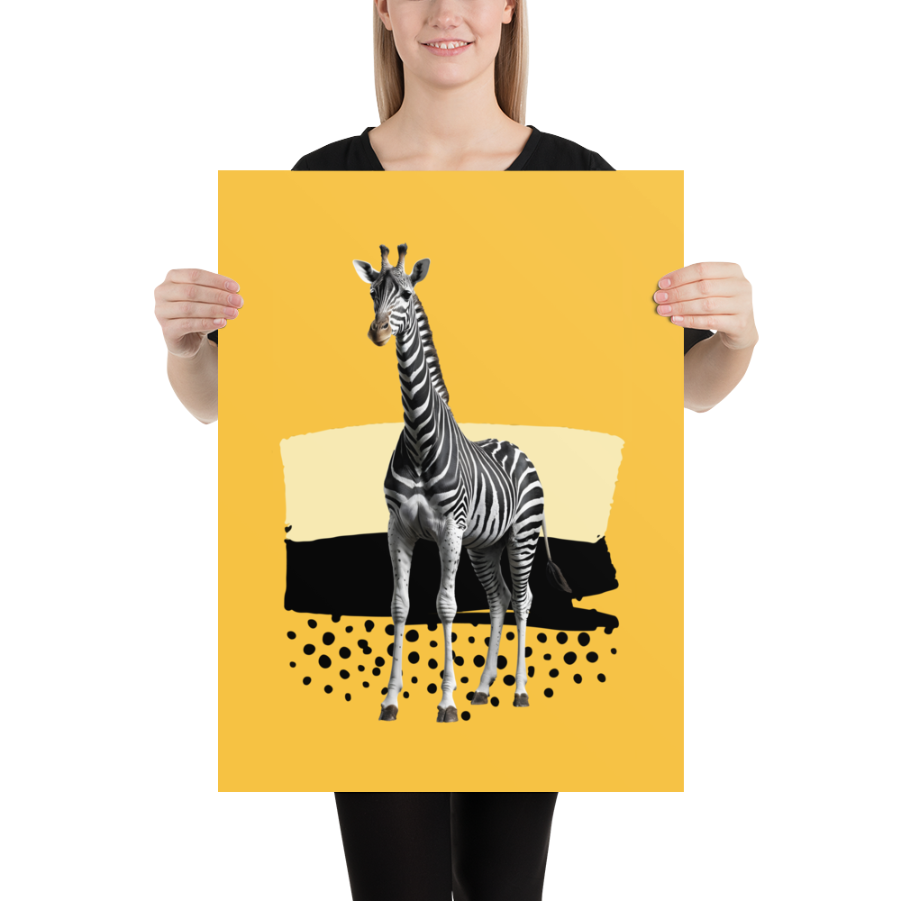 Giraffe Zebra Skin Poster Print Art