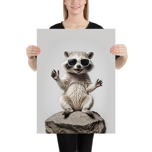 Hello Racoon Poster Print Art