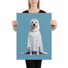 Dog in Ghost Costume Poster Print Art