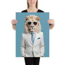 Funky White Lion Poster Print Art