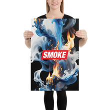 Blue Smoke Fire Poster Print Art