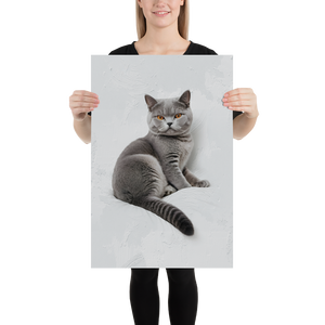 Relaxing British Shorthair Cat Poster Print Art