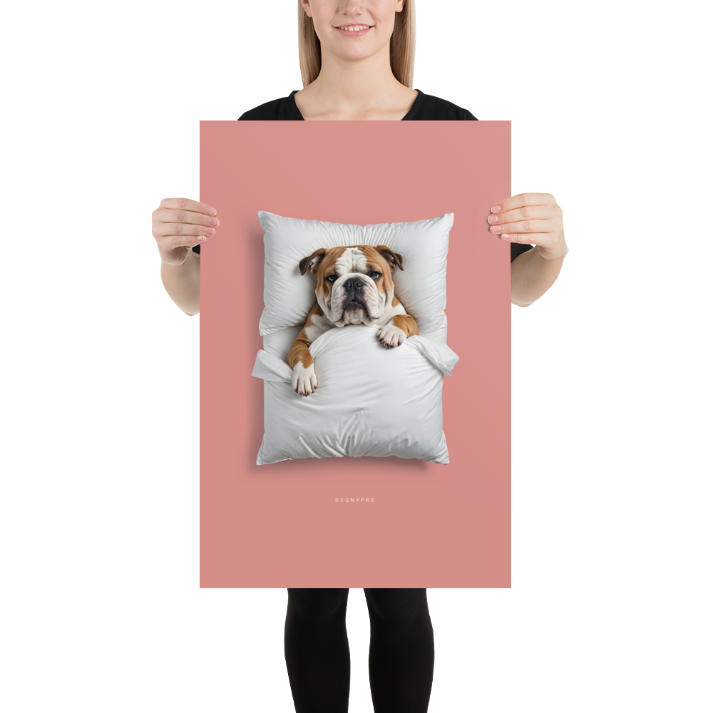 Sleeping Bulldog Poster Print Art