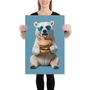 Polar Bear and Burger Poster Print Art