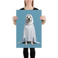 Dog in Ghost Costume Poster Print Art