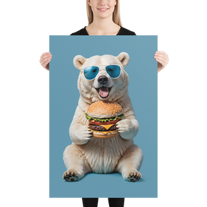 Polar Bear and Burger Poster Print Art