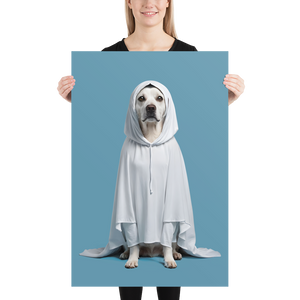 Dog in Ghost Costume Poster Print Art