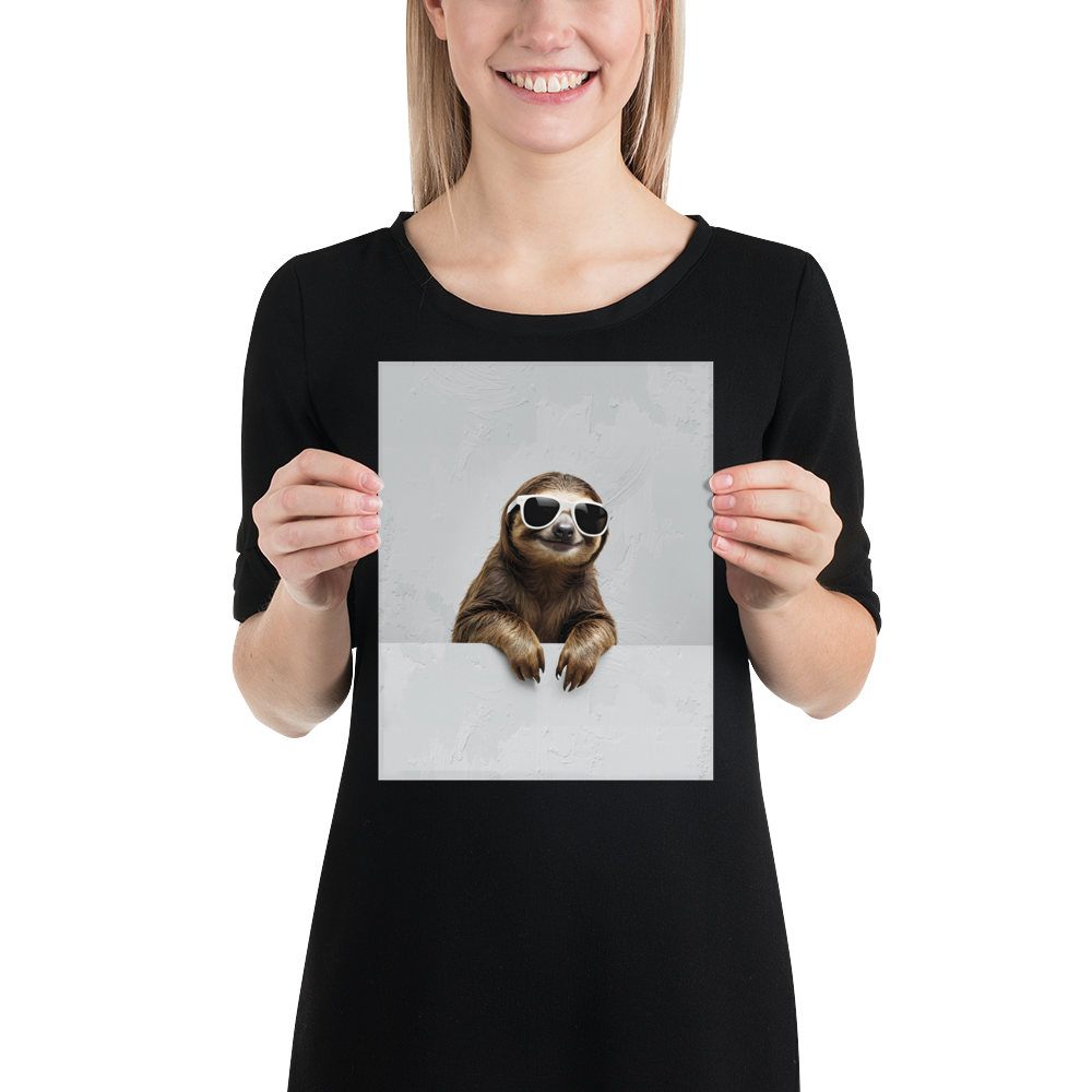 Cool Smiling Sloth Poster Print Art