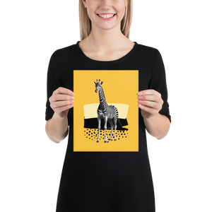 Giraffe Zebra Skin Poster Print Art