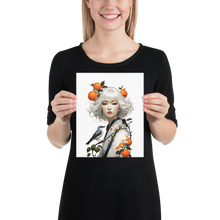 Oriental Lady with Orange and Bird Poster Print Art