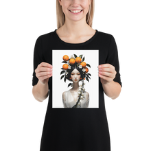 Beauty Lady with Orange Fruits Poster Print Art