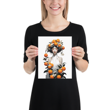 Oriental Lady with Orange Fruits Poster Print Art