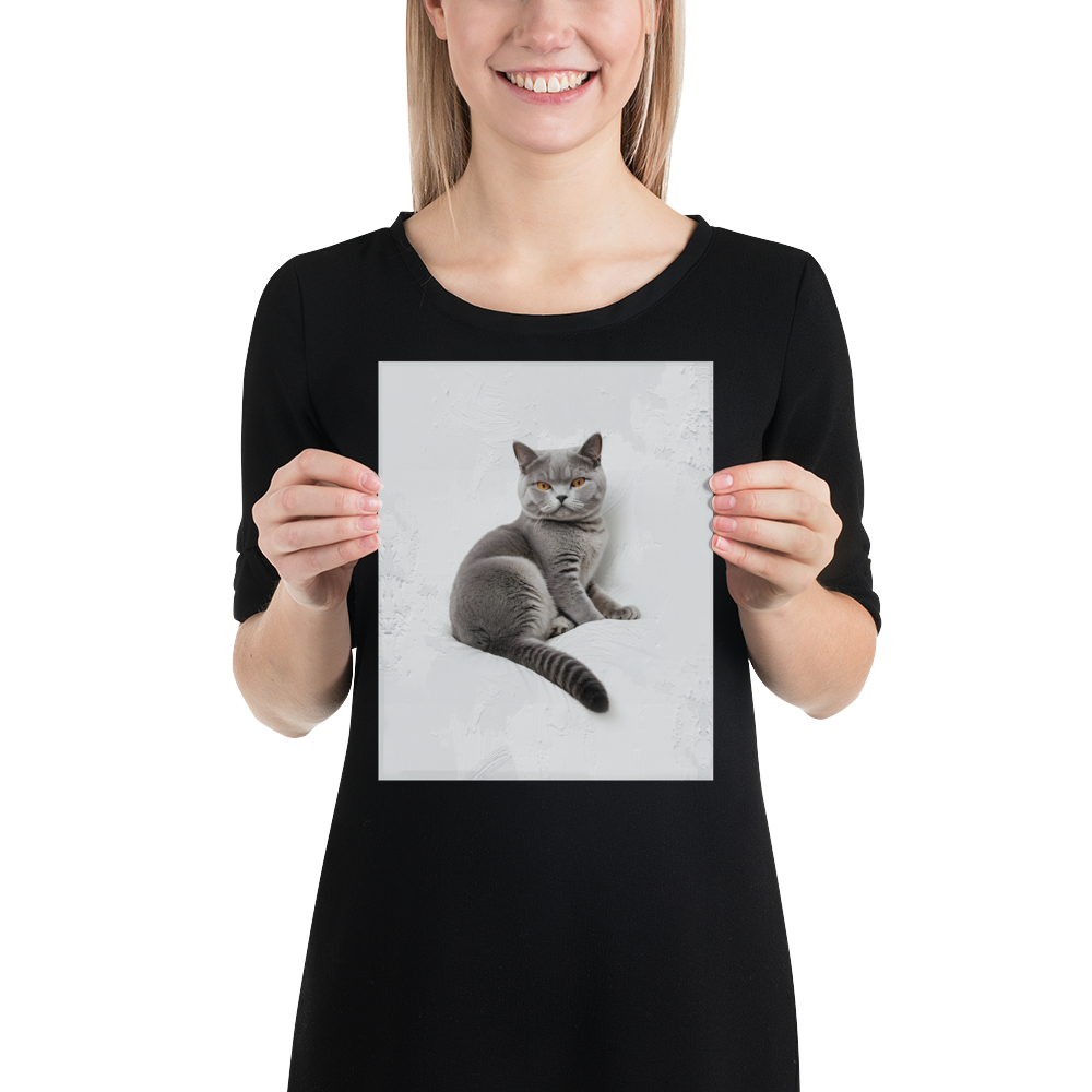 Relaxing British Shorthair Cat Poster Print Art