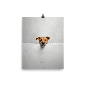 Smile Dog Peep Poster Print Art