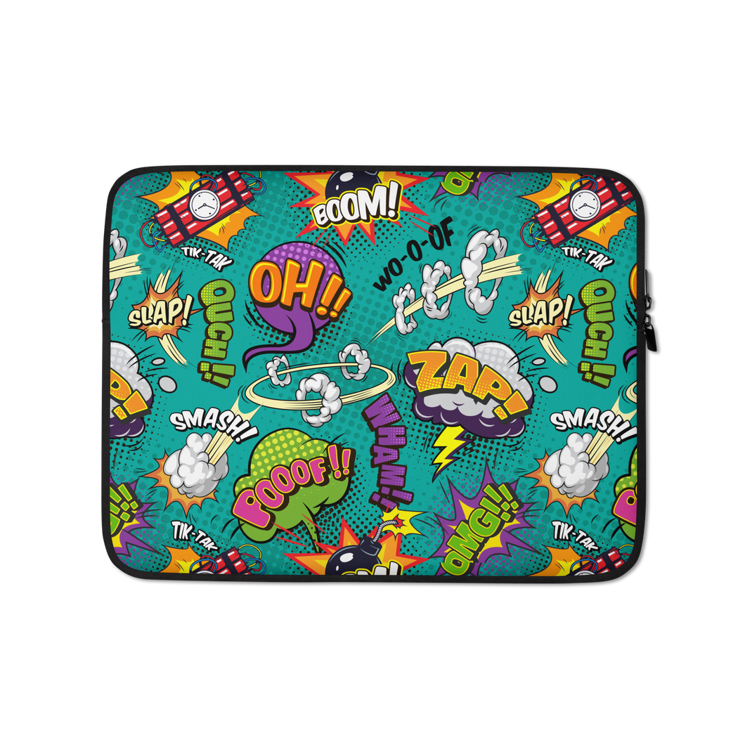 Comic Text Pattern Laptop Sleeve