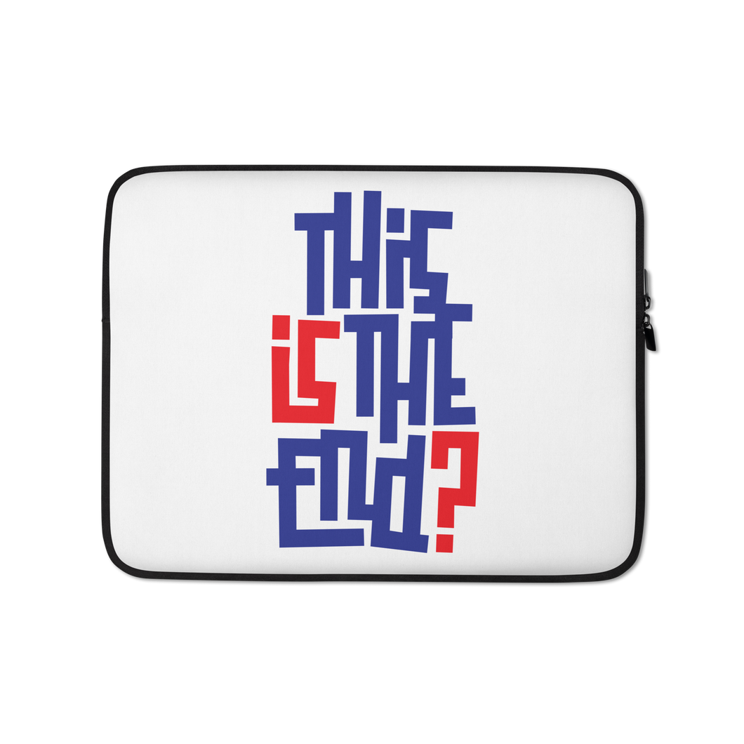 IS/THIS IS THE END? Navy Red Laptop Sleeve