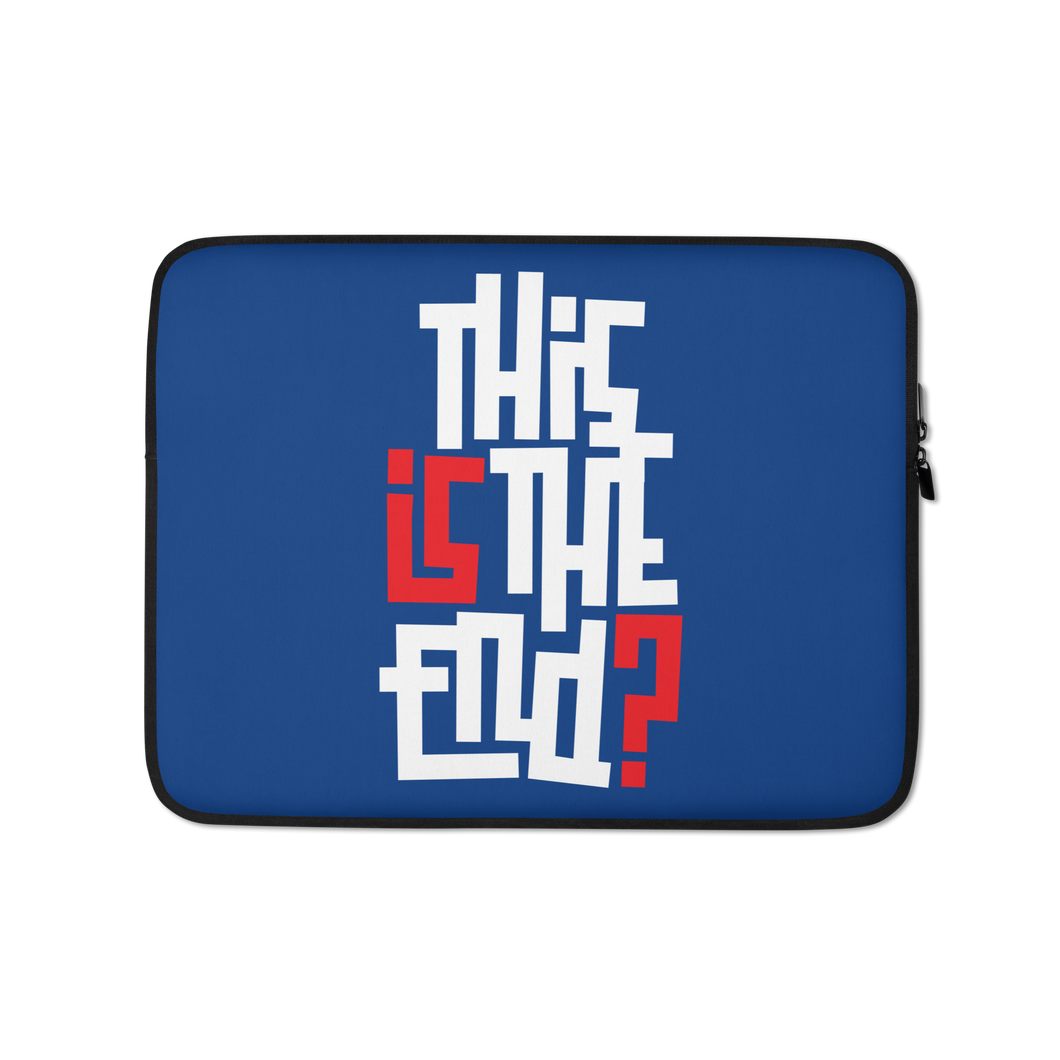 IS/THIS IS THE END? Navy Blue Reverse Laptop Sleeve