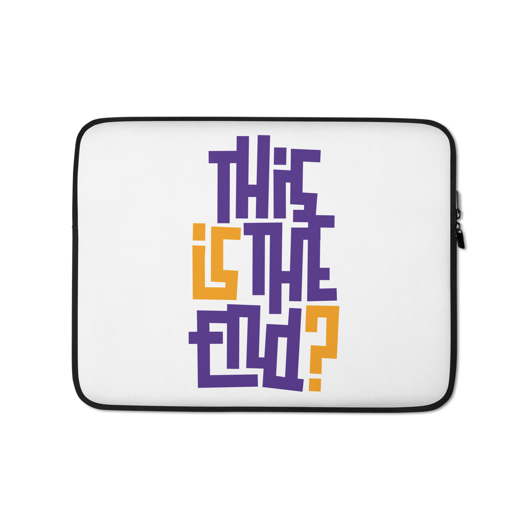 IS/THIS IS THE END? Purple Yellow Laptop Sleeve