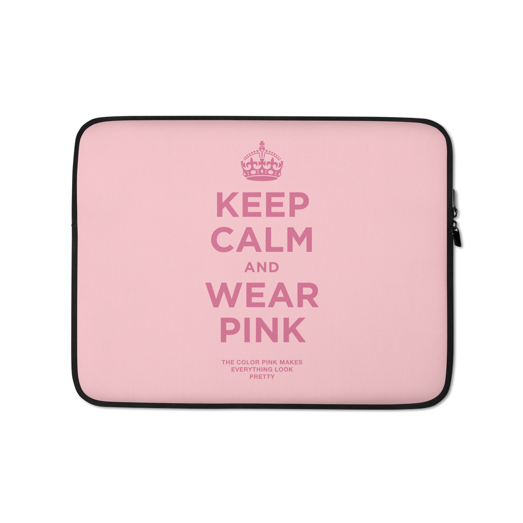 Keep Calm and Wear Pink Laptop Sleeve