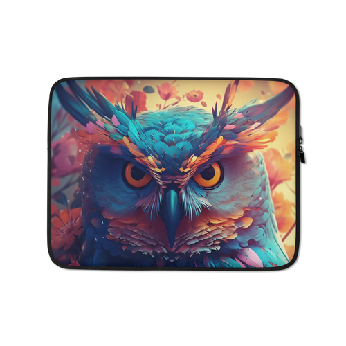 Colorful Owl Art Laptop Sleeve